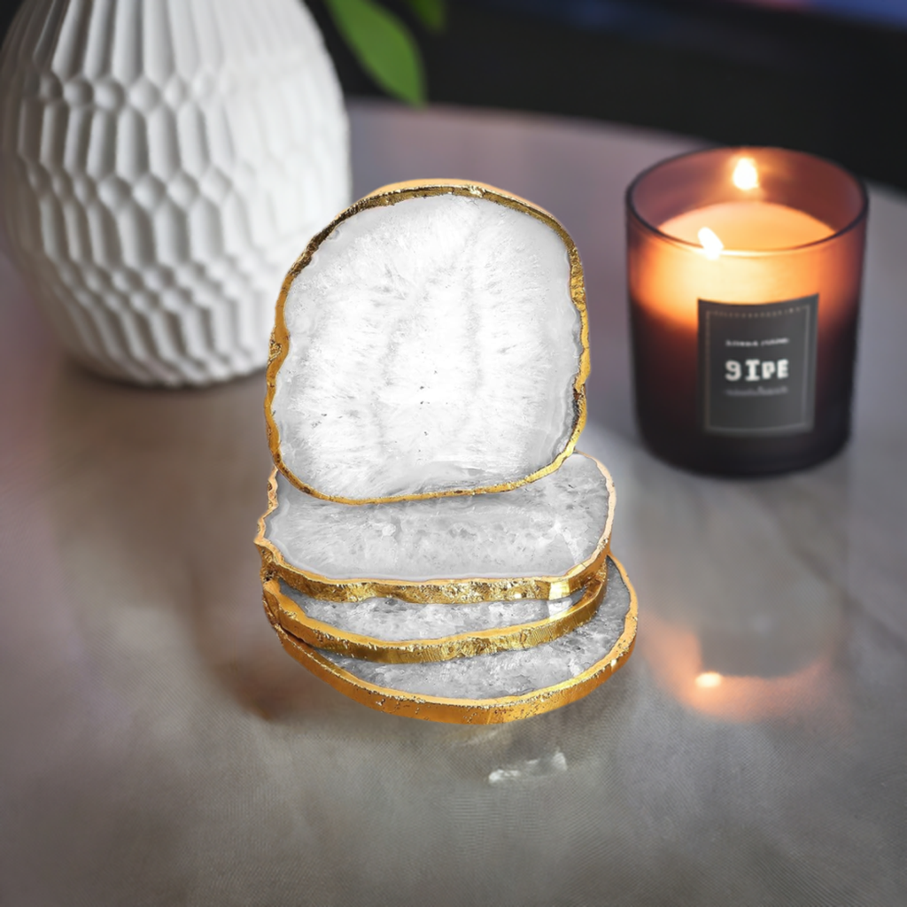 The Healing Properties of White Agate Coasters: More Than Just a Pretty Coaster