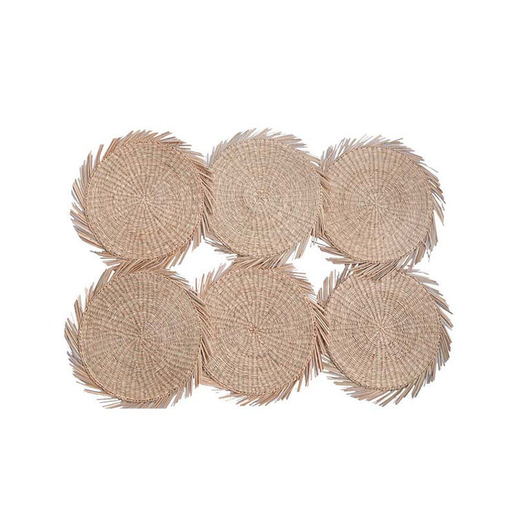 Oversized Round Seagrass Placemats Set of 6