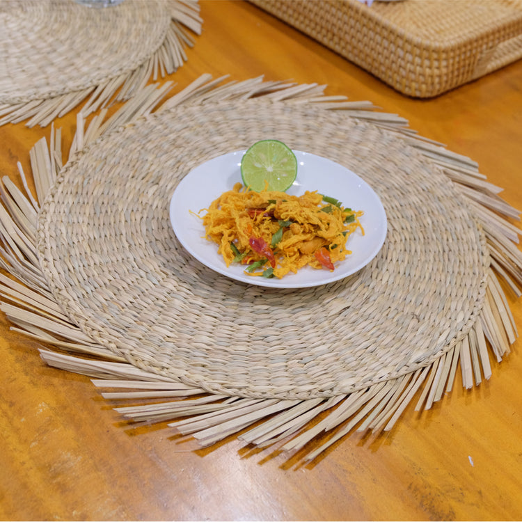 Oversized Round Seagrass Placemats Set of 6